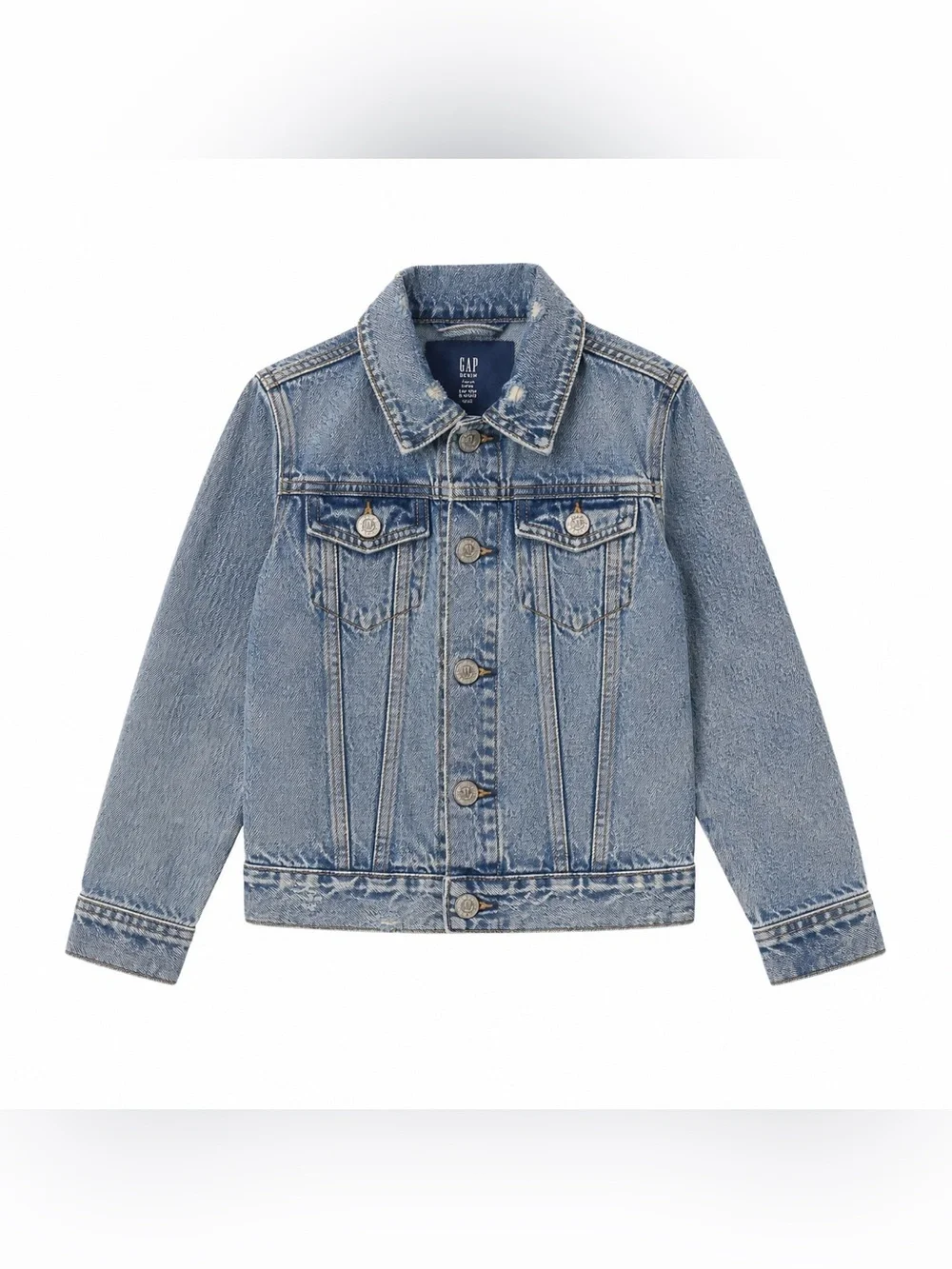 GAP Boys 4T Denim Jacket Light Wash Distressed Trucker Jean Jacket